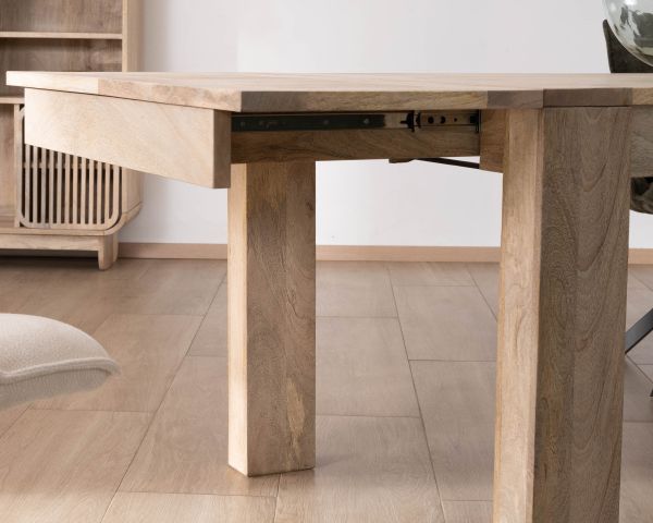 Mesa de comedor extensible de 200 a 290 cm de madera de mango «Jappy»