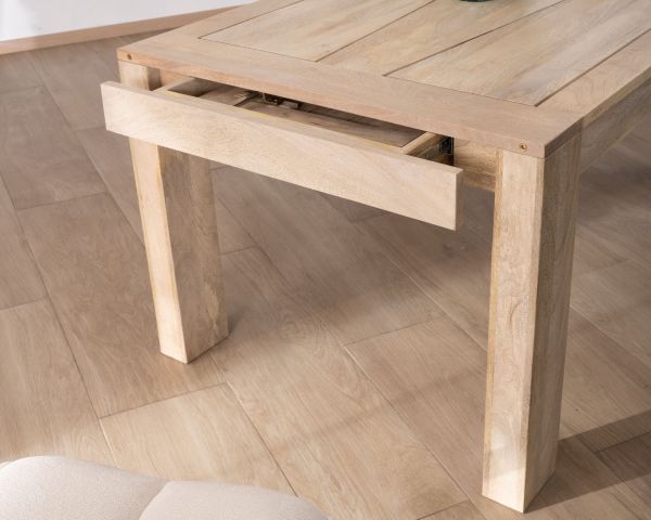 Mesa de comedor extensible de 200 a 290 cm de madera de mango «Jappy»