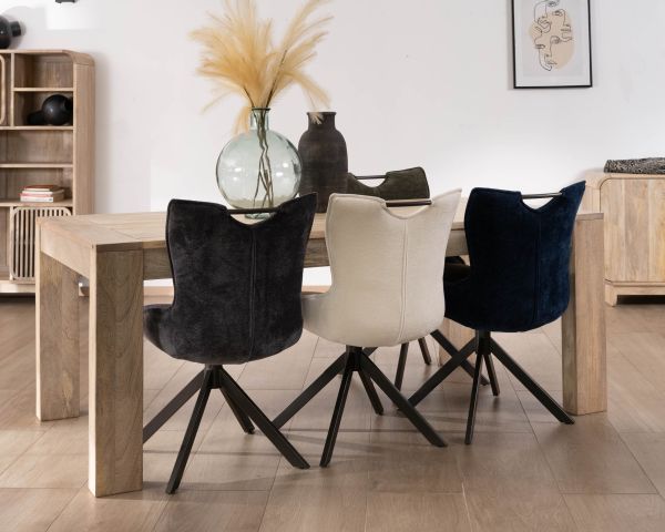 Mesa de comedor extensible de 200 a 290 cm de madera de mango «Jappy»