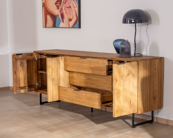 Aparador retro de teca natural reciclada «Bahia»