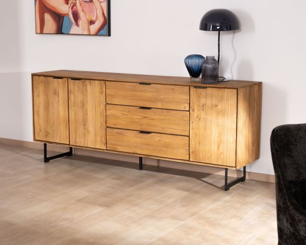Aparador retro de teca natural reciclada «Bahia»
