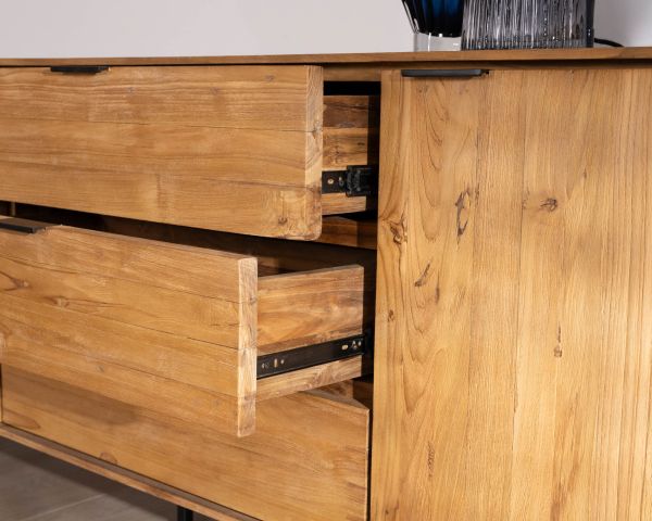 Aparador retro de teca natural reciclada «Bahia»