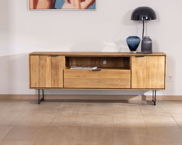 Mueble para la tele de teca reciclada «Bahia», estilo retro