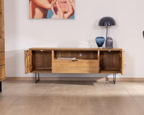 Mueble para la tele de teca reciclada «Bahia», estilo retro