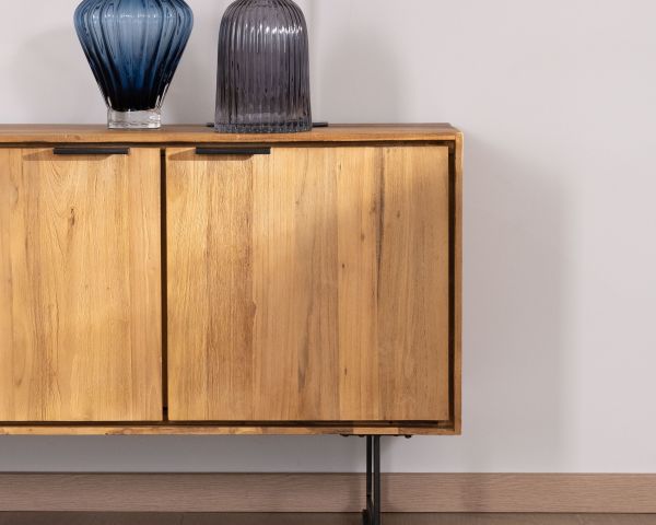 Mueble de televisión grande de 200 cm de teca reciclada «Bahia», estilo retro