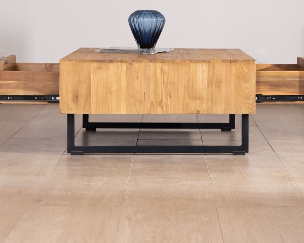Mesa de salón con espacio de almacenamiento «Bahia» de teca natural