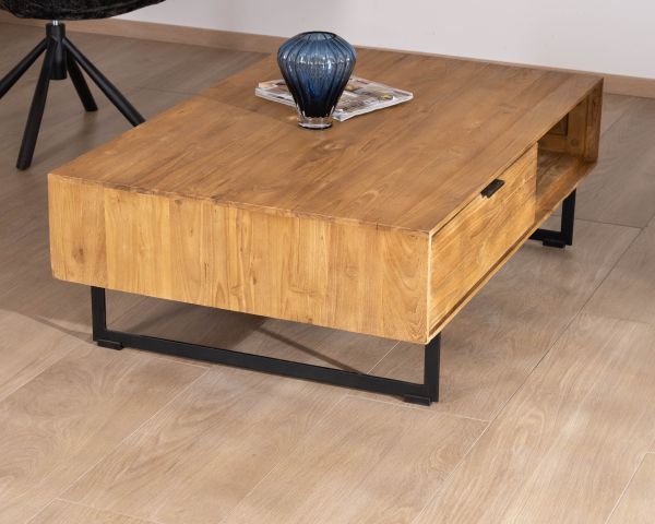 Mesa de salón con espacio de almacenamiento «Bahia» de teca natural