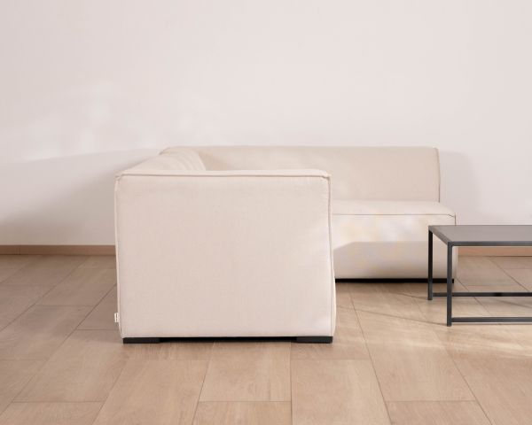 Sofá de exterior de 2 módulos «Sunset Bay» con tejido especial para exteriores en color crema