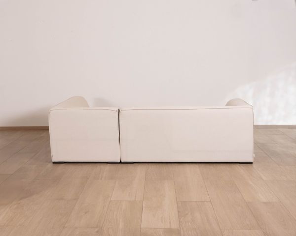 Sofá de exterior de 2 módulos «Sunset Bay» con tejido especial para exteriores en color crema