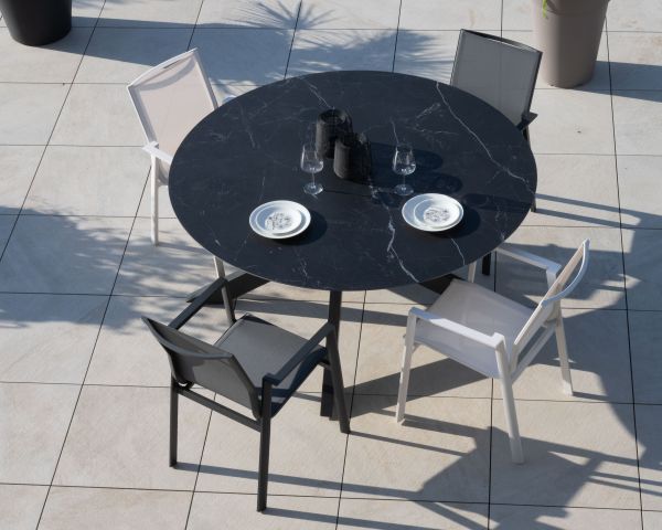 Silla de jardín de aluminio y tejido en color antracita «Campobello»
