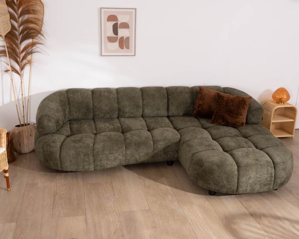 Sofá con ajuste eléctrico y chaise longue «Syltan» en tejido ultrasuave de color verde oscuro