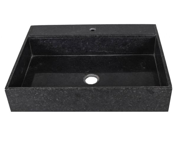 Fregadero de granito negro de una cubeta para encastrar «Grand Chef / Atelier»