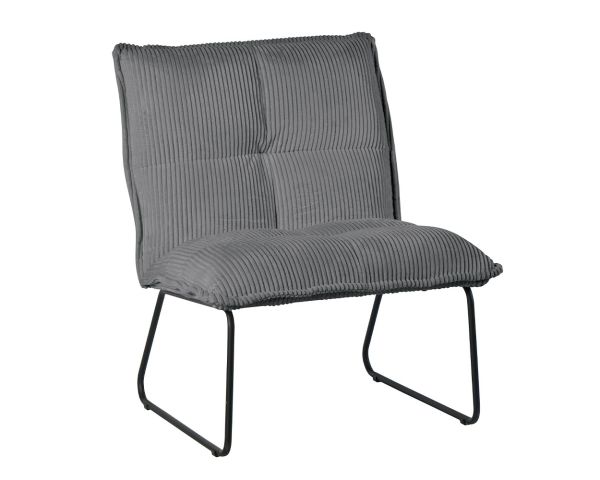 Lote de 2 sillones sin reposabrazos de terciopelo acanalado gris «Calvin»