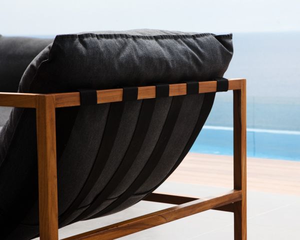 Sillón de jardín de teca y tela Sunbrella «Maluku Island»