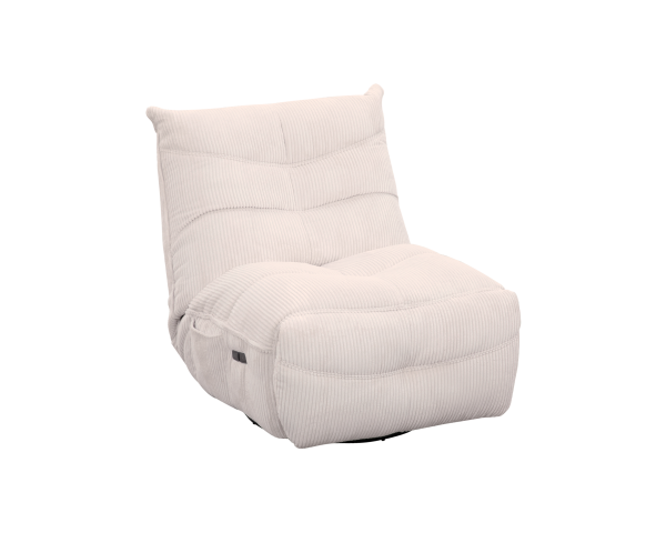Sillón giratorio y reclinable de pana cruda «Cascada»