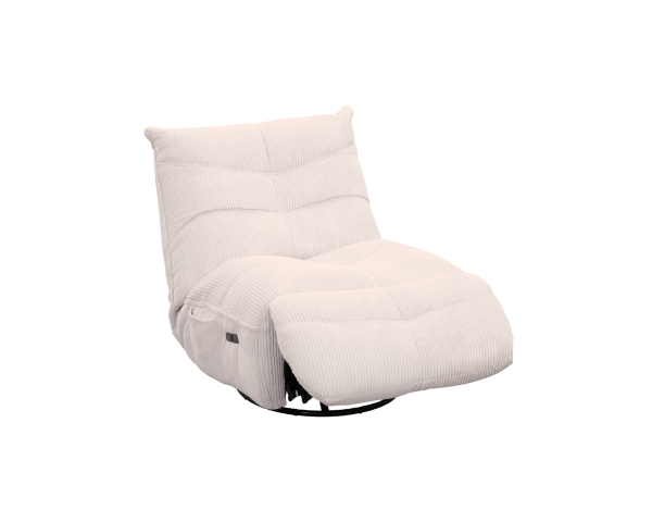 Sillón giratorio y reclinable de pana cruda «Cascada»