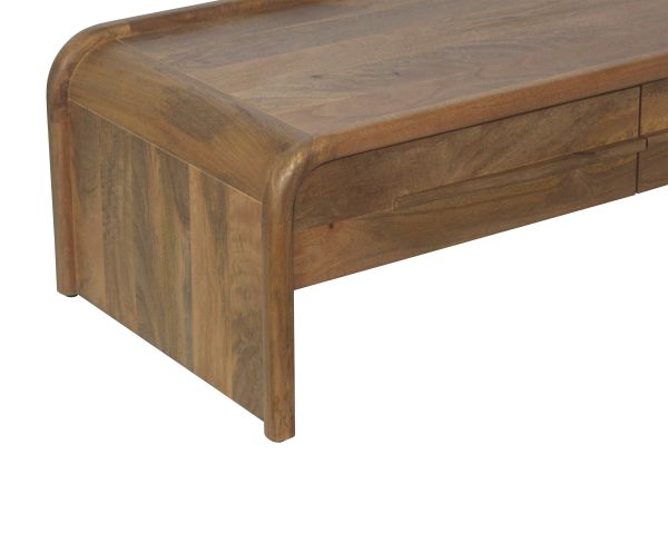 Table basse esprit néo-vintage en manguier teinte noyer "Spelano"