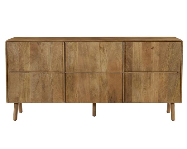 Buffet en manguier 160 cm "Becky" 2 portes 2 tiroirs avec pieds compas