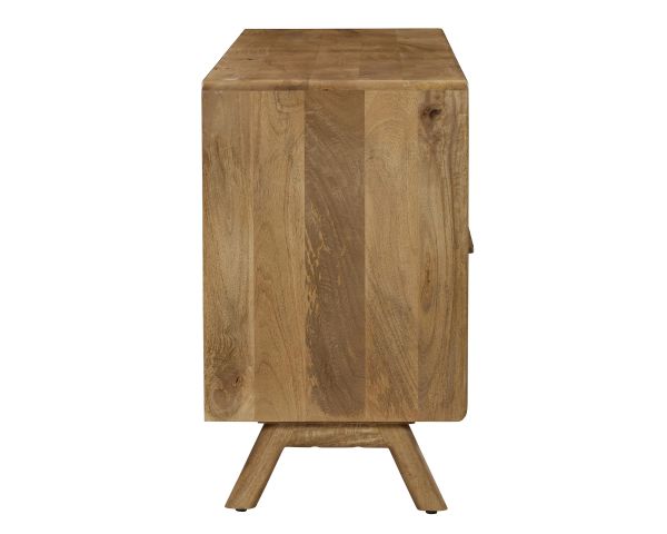 Buffet en manguier 160 cm "Becky" 2 portes 2 tiroirs avec pieds compas
