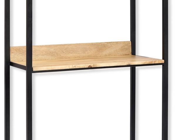 Escritorio industrial de metal y madera de mango con estantes «Atelier» 