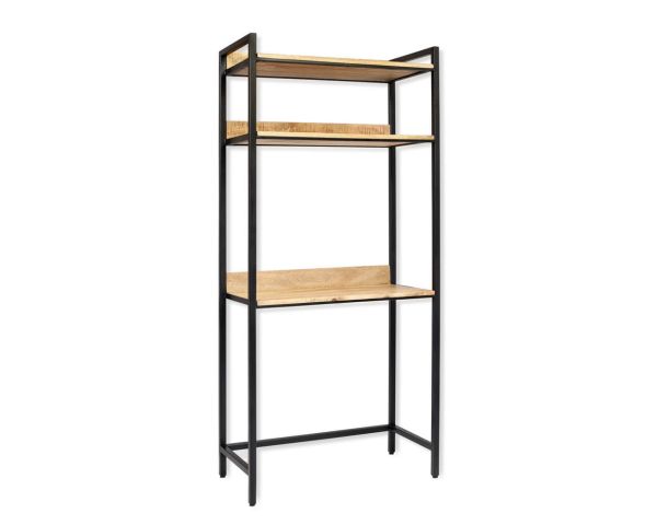 Escritorio industrial de metal y madera de mango con estantes «Atelier» 