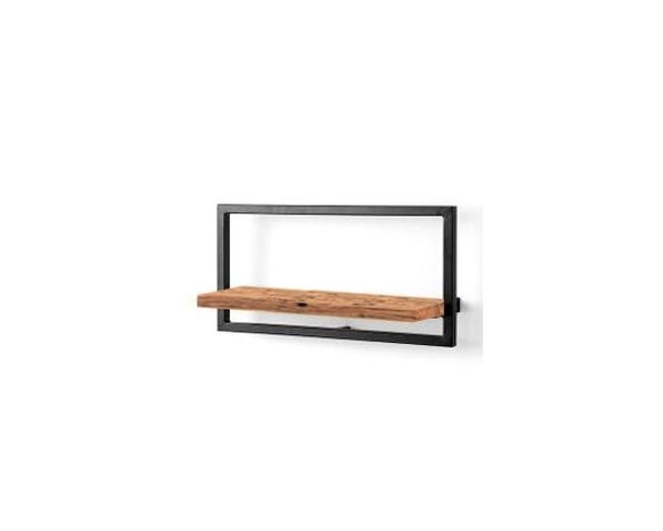 Estantería de pared de madera y metal, de 65 cm de largo, con un diseño elegante y minimalista «Minerva»