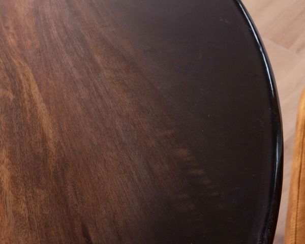 Mesa de comedor redonda bicolor con acabado lacado en madera «Pop Vintage», 120 cm