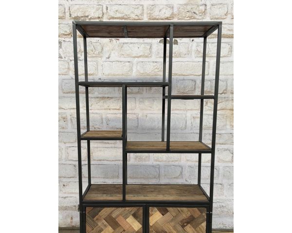 Estantería industrial de 180 x 90 cm, de metal gris y madera de mango «Kaloupilé»