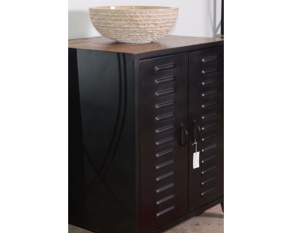 Mueble de lavabo de baño de estilo industrial en metal negro 