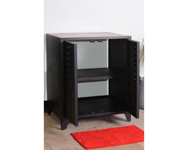 Mueble de lavabo de baño de estilo industrial en metal negro 