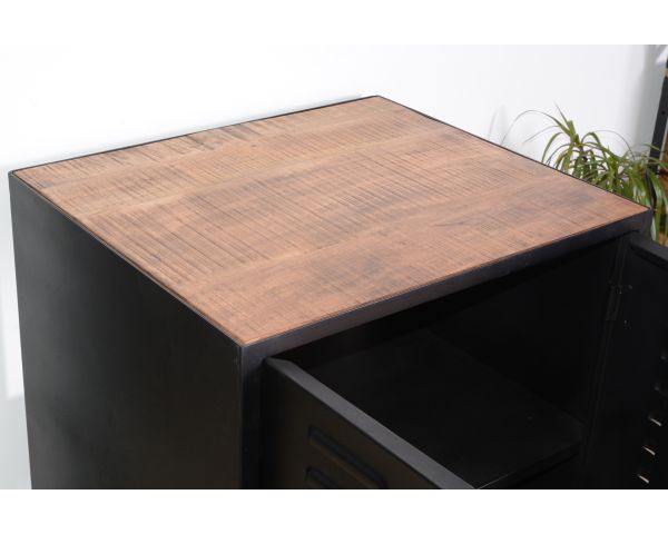 Mueble de lavabo de baño de estilo industrial en metal negro 