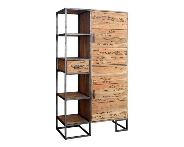 Estantería de 97 cm de metal y acacia maciza «Design»