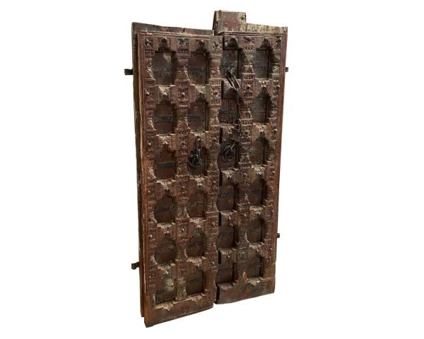 Puerta tradicional india de madera maciza y metal «Puerta antigua»