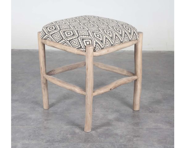 Puf cuadrado de tela «Clothaire»