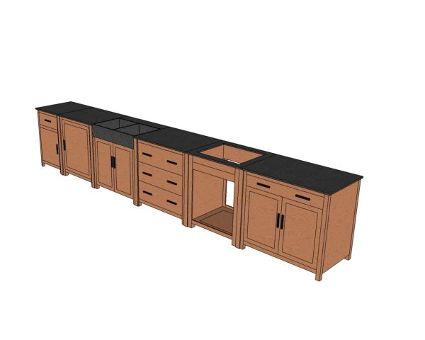 Mueble de cocina esquinero reversible «Grand Chef»