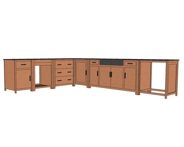 Mueble de cocina esquinero reversible «Grand Chef»