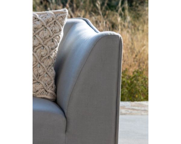 Conjunto de jardín acogedor de 3 piezas en tela Sunbrella gris claro «Andaman Island»