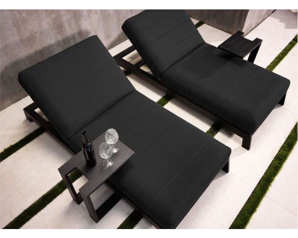 Mesita auxiliar de diseño en aluminio gris antracita «Lazy Beach»