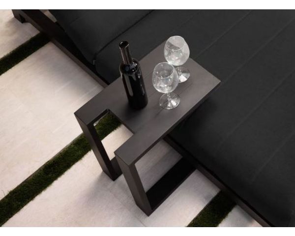 Mesita auxiliar de diseño en aluminio gris antracita «Lazy Beach»