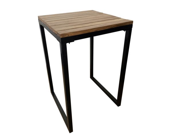 Mesa alta cuadrada de madera exótica de 70 x 70 cm «Garden»