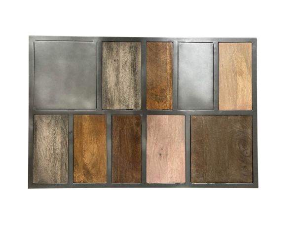 Mesa de centro rectangular de metal y madera con base etérea «Camaïeu»