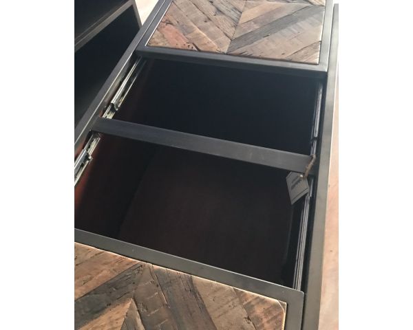 Mesa de centro tipo bar de metal y madera industrial de 100 cm «Wood»