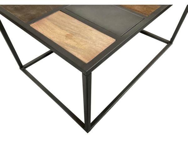 Mesa de centro rectangular de metal y madera con base etérea «Camaïeu»