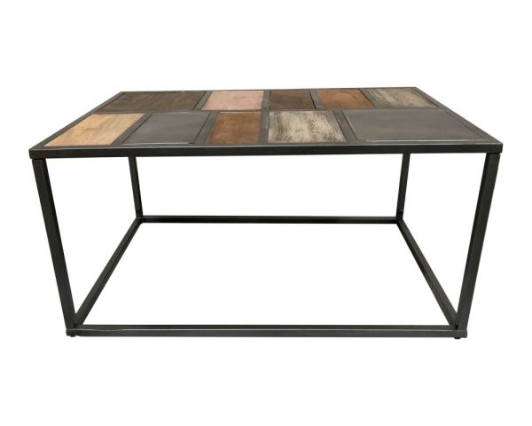Mesa de centro rectangular de metal y madera con base etérea «Camaïeu»