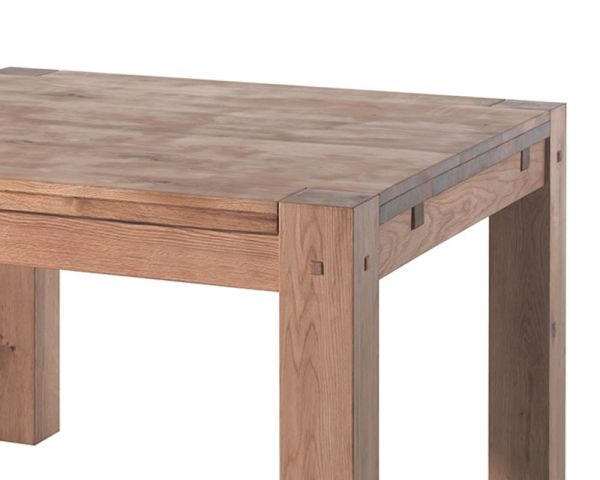 Mesa de comedor cuadrada de roble macizo aceitado «Lodge Casita», 120 x 120 cm