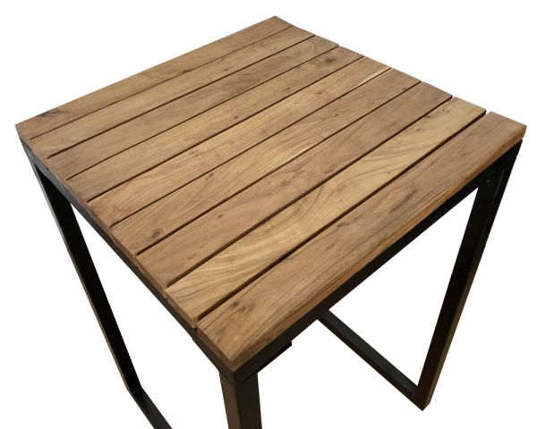 Mesa alta cuadrada de madera exótica de 70 x 70 cm «Garden»