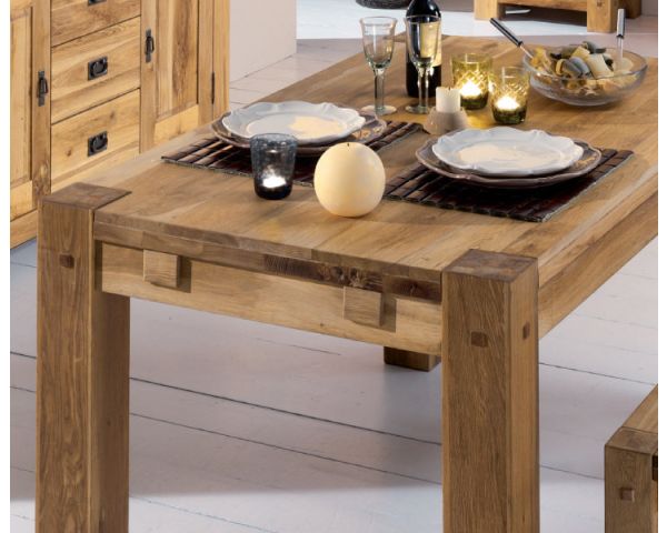 Mesa de comedor «Lodge Casita» de 150 cm en roble macizo aceitado