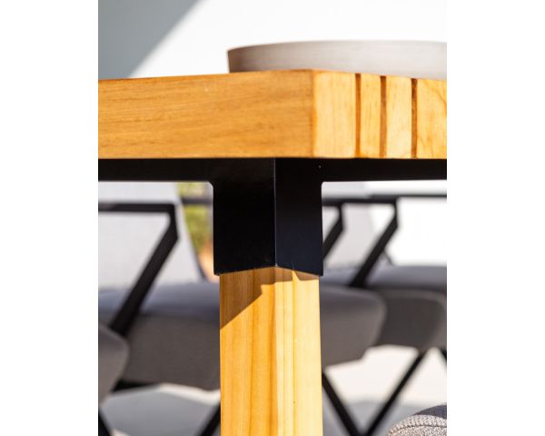 Mesa de comedor de exterior de teca maciza de 200 cm «Lombok»