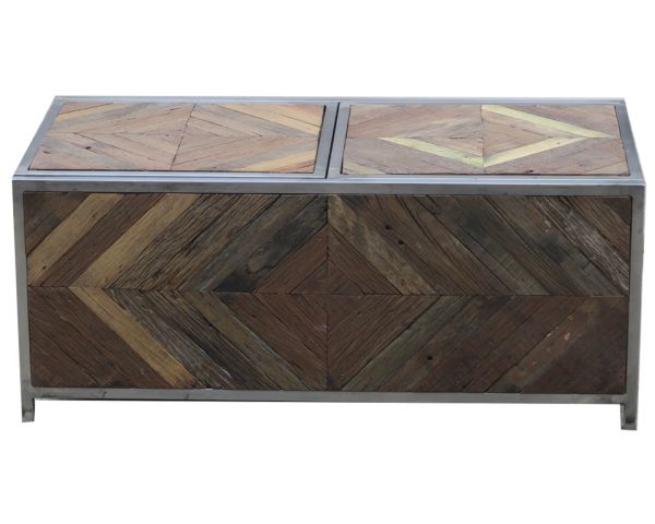 Mesa de centro tipo bar de metal y madera industrial de 100 cm «Wood»