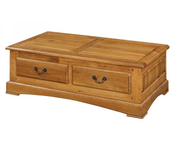 Mesa de centro con 2 cajones de roble macizo «Antique»